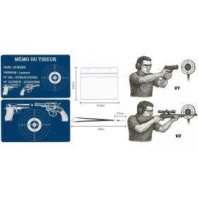Mémo tireur sportif FFT ou FFBT en aluminium gravé au laser R / V