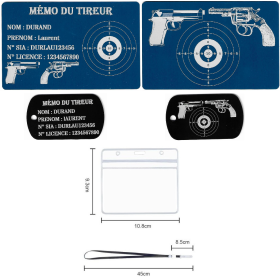 Gravure Laser Licence Tir Sportif FFTir + Porte clé TAG Militaire Noir