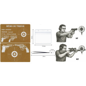Mémo tireur sportif FFT ou FFBT en aluminium gravé au laser R / V