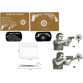 Gravure Laser Licence Tir Sportif FFTir + Porte clé TAG Militaire Noir