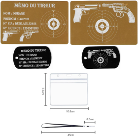 Gravure Laser Licence Tir Sportif FFTir + Porte clé TAG Militaire Noir