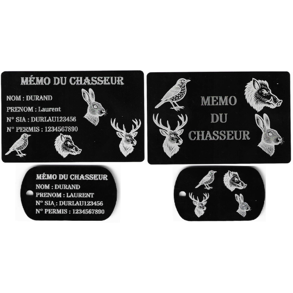 Gravure Laser Mémo tireur sportif (FFT ou FFBT) + Porté clé TAG R/V