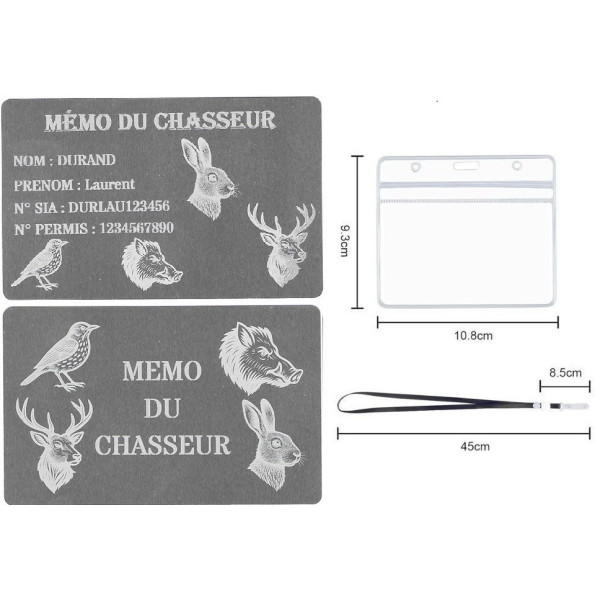 Mémo tireur sportif FFT ou FFBT en aluminium gravé au laser R / V