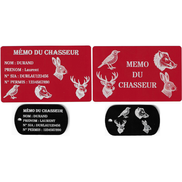 Gravure Laser Mémo tireur sportif (FFT ou FFBT) + Porté clé TAG R/V