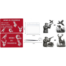 Mémo tireur sportif FFT ou FFBT en aluminium gravé au laser R / V