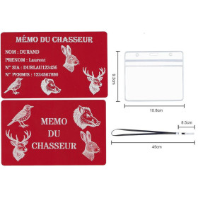 Mémo tireur sportif FFT ou FFBT en aluminium gravé au laser R / V