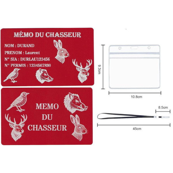 Mémo tireur sportif FFT ou FFBT en aluminium gravé au laser R / V