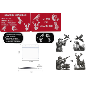 Gravure Laser Licence Tir Sportif FFTir + Porte clé TAG Militaire Noir