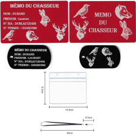 Gravure Laser Licence Tir Sportif FFTir + Porte clé TAG Militaire Noir