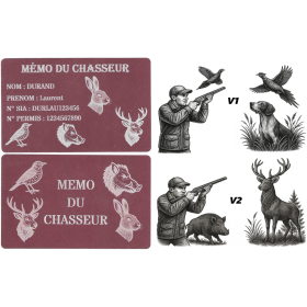 Mémo tireur sportif FFT ou FFBT en aluminium gravé au laser R / V