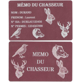 Mémo tireur sportif FFT ou FFBT en aluminium gravé au laser R / V