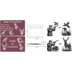 Mémo tireur sportif FFT ou FFBT en aluminium gravé au laser R / V