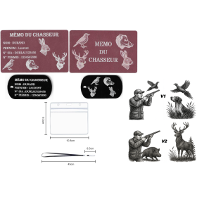 Gravure Laser Licence Tir Sportif FFTir + Porte clé TAG Militaire Noir