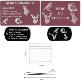 Gravure Laser Licence Tir Sportif FFTir + Porte clé TAG Militaire Noir