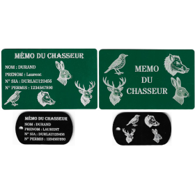 Gravure Laser Mémo tireur sportif (FFT ou FFBT) + Porté clé TAG R/V