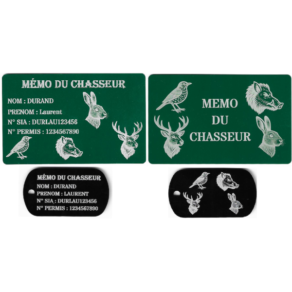 Gravure Laser Mémo tireur sportif (FFT ou FFBT) + Porté clé TAG R/V