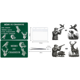 Mémo tireur sportif FFT ou FFBT en aluminium gravé au laser R / V