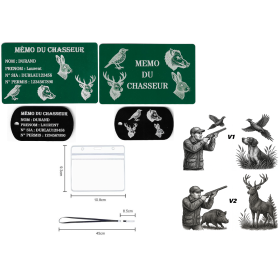 Gravure Laser Licence Tir Sportif FFTir + Porte clé TAG Militaire Noir