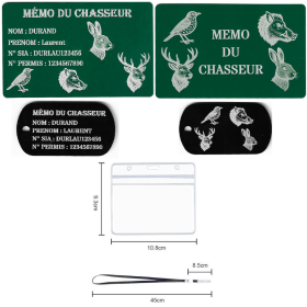 Gravure Laser Licence Tir Sportif FFTir + Porte clé TAG Militaire Noir