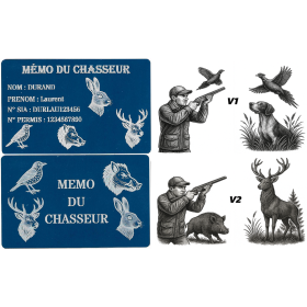 Mémo tireur sportif FFT ou FFBT en aluminium gravé au laser R / V