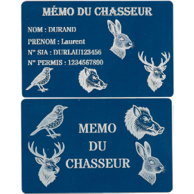 Mémo tireur sportif FFT ou FFBT en aluminium gravé au laser R / V