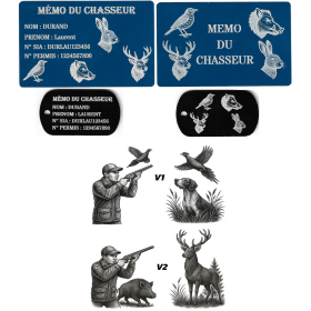 Gravure Laser Mémo tireur sportif (FFT ou FFBT) + Porté clé TAG R/V