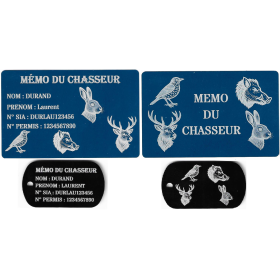 Gravure Laser Mémo tireur sportif (FFT ou FFBT) + Porté clé TAG R/V