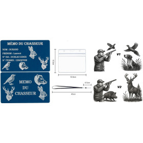 Mémo tireur sportif FFT ou FFBT en aluminium gravé au laser R / V