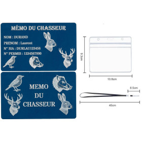 Mémo tireur sportif FFT ou FFBT en aluminium gravé au laser R / V