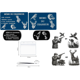 Gravure Laser Licence Tir Sportif FFTir + Porte clé TAG Militaire Noir