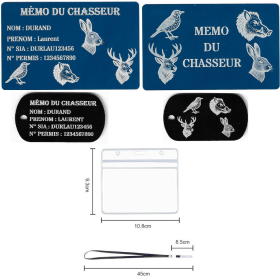 Gravure Laser Licence Tir Sportif FFTir + Porte clé TAG Militaire Noir