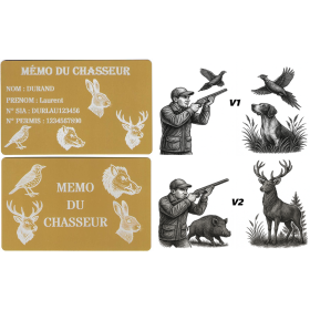 Mémo tireur sportif FFT ou FFBT en aluminium gravé au laser R / V