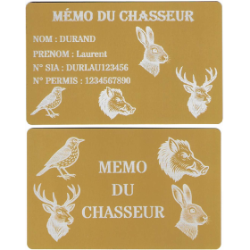 Mémo tireur sportif FFT ou FFBT en aluminium gravé au laser R / V