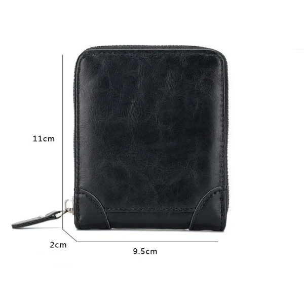 Portefeuille vintage unisexe cuir PU noir – Porte-monnaie / Cartes