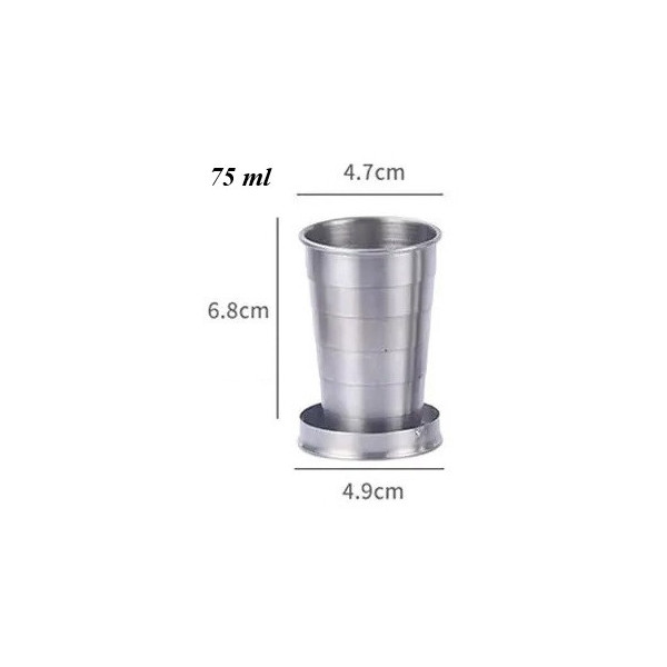 Tasse Télescopique Inox 75 ml – Verre de voyage pliable pour camping