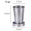 Tasse Télescopique Inox 75 ml – Verre de voyage pliable pour camping