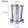 Tasse télescopique en acier inoxydable 150 ml – Gobelet pliable