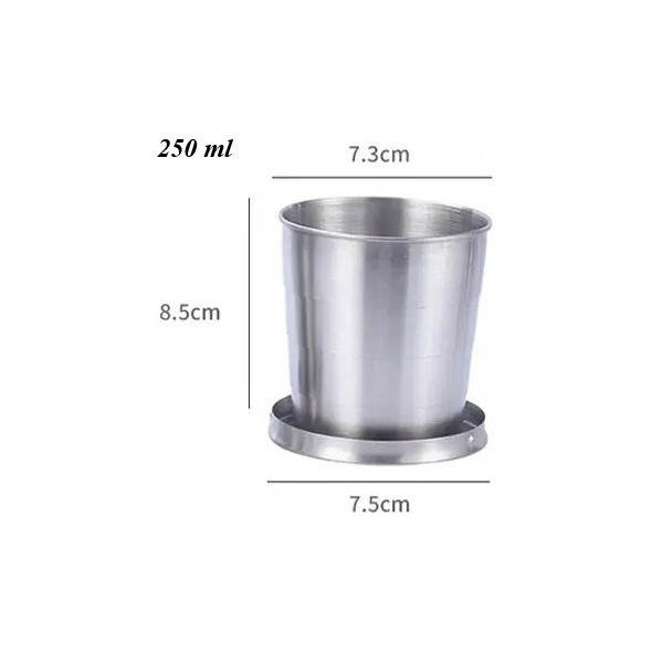 Tasse télescopique inox 250 ml – Gobelet pliable portable pour camping