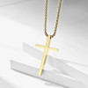 Collier Croix Chrétienne Dorée en Acier Inoxydable Personnalisable