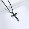 Collier Croix Chrétienne noir en Acier Inoxydable Personnalisable