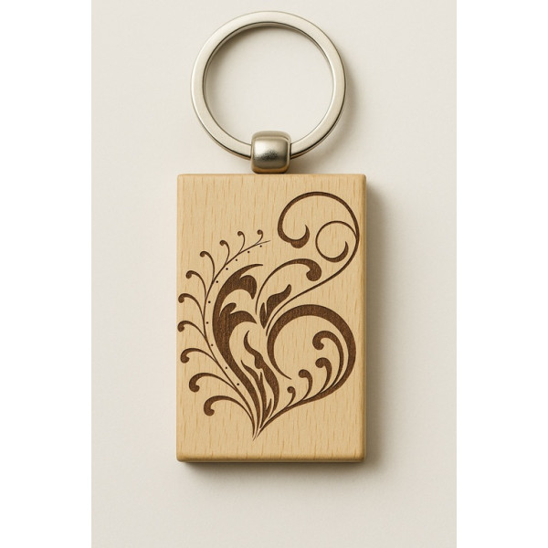Porte-clés Bois Personnalisable Rectangulaire - Gravure Laser Unique