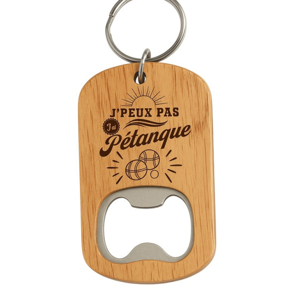Porte-clé Décapsuleur en Bois et Métal - Élégance et Praticité