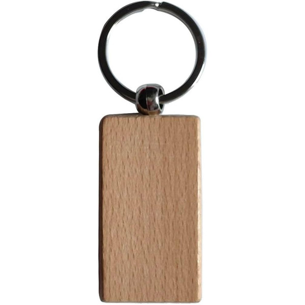 Porte-clés Bois Personnalisable Rectangulaire - Gravure Laser Unique