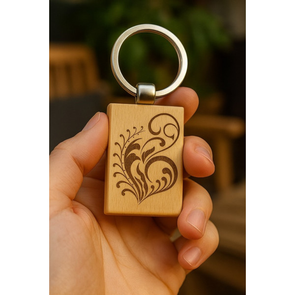 Porte-clés Bois Personnalisable Rectangulaire - Gravure Laser Unique