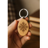 Porte Clés en Bois Ovale Personnalisable - Cadeaux et Souvenirs.