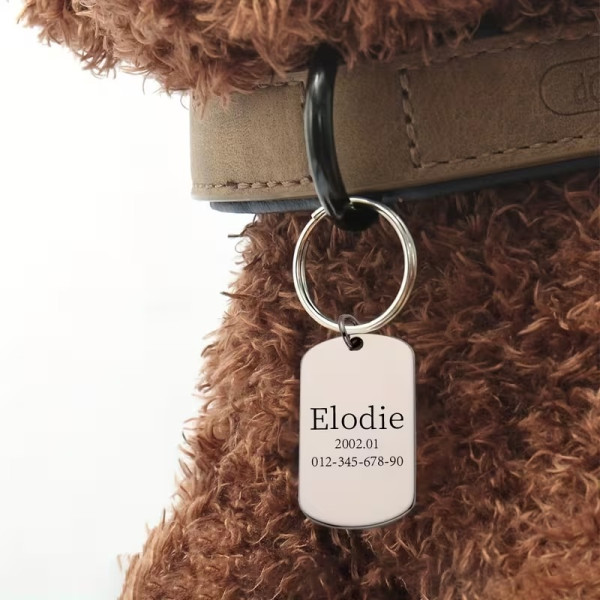 Porte-clés TAG en acier inoxydable personnalisable – Gravure sur plaque militaire