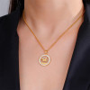 Collier cheval doré personnalisable – Bijou élégant avec pendentif rond et strass