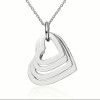 Collier 4 cœurs argenté personnalisable – Gravure 4 prénoms au choix
