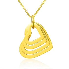Collier 4 cœurs doré personnalisable – Gravure de prénoms en acier inoxydable