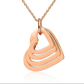 Collier 4 cœurs doré rose personnalisé avec prénoms – Bijou symbolique à graver